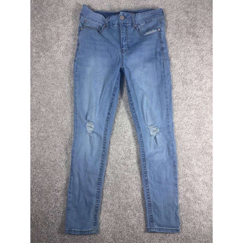 Seven7 Jeans Women Size 12 Skinny Jeans Distressed Blue‎ Affection Wash